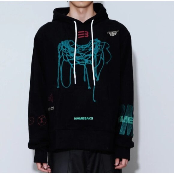 Namesake Sava oversized hoodie euphoric color black size S embroidered - Picture 1 of 14
